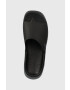 Crocs papuci Skyline Slide femei culoarea negru cu platforma 208182 - Pled.ro