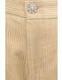 Custommade pantaloni de catifea cord Priva femei culoarea bej drept high waist - Pled.ro