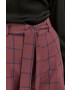 Custommade pantaloni de lana femei culoarea bordo lat high waist - Pled.ro