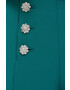 Custommade pantaloni Parilla femei culoarea verde drept high waist - Pled.ro