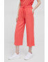 Deha pantaloni femei culoarea portocaliu drept high waist - Pled.ro