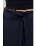 Deha pantaloni scurti din bumbac femei culoarea albastru marin neted high waist - Pled.ro