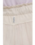 Deha pantaloni scurti din in culoarea bej neted high waist - Pled.ro