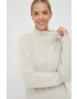 Deha pulover femei culoarea bej light cu turtleneck - Pled.ro