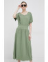 Deha rochie din bumbac culoarea verde maxi evazati - Pled.ro