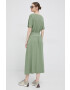 Deha rochie din bumbac culoarea verde maxi evazati - Pled.ro