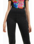 Desigual colanti femei culoarea negru neted - Pled.ro