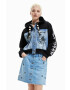 Desigual geaca femei culoarea negru de tranzitie oversize - Pled.ro