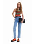 Desigual jeansi femei high waist - Pled.ro