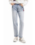 Desigual jeansi x Disney femei high waist - Pled.ro