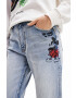 Desigual jeansi x Disney femei high waist - Pled.ro