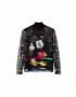 Desigual longsleeve x Disney femei culoarea negru cu turtleneck - Pled.ro