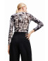 Desigual longsleeve x Javier Mariscal culoarea gri - Pled.ro