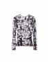 Desigual longsleeve x Javier Mariscal culoarea gri - Pled.ro