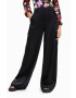 Desigual pantaloni femei culoarea negru lat medium waist - Pled.ro