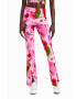 Desigual pantaloni femei culoarea roz mulata high waist - Pled.ro