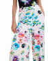 Desigual pantaloni femei culoarea alb lat high waist - Pled.ro