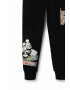 Desigual pantaloni de trening din bumbac pentru copii Disney's Mickey Mouse culoarea negru cu imprimeu - Pled.ro