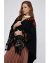 Desigual Poncho culoarea negru light - Pled.ro