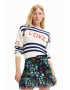 Desigual pulover femei culoarea alb - Pled.ro