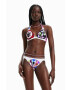 Desigual sutien de baie culoarea alb - Pled.ro