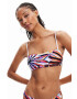 Desigual sutien de baie culoarea alb cupa moale - Pled.ro