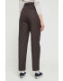 Dickies pantaloni femei culoarea maro fason chinos high waist - Pled.ro