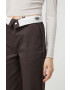 Dickies pantaloni femei culoarea maro fason chinos high waist - Pled.ro