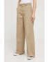 Dickies pantaloni femei culoarea bej drept high waist - Pled.ro