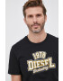 Diesel Tricou din bumbac culoarea negru cu imprimeu - Pled.ro