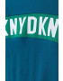 DKNY bluza copii culoarea turcoaz cu glugă modelator - Pled.ro