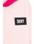 DKNY bluza copii culoarea negru cu glugă cu imprimeu - Pled.ro