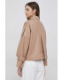 DKNY geaca femei culoarea maro de tranzitie oversize - Pled.ro