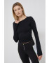 DKNY longsleeve femei culoarea negru - Pled.ro