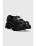 DKNY mocasini de piele Ronnie femei culoarea negru cu toc plat K3349230 - Pled.ro