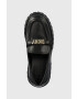 DKNY mocasini de piele Ronnie femei culoarea negru cu toc plat K3349230 - Pled.ro