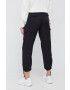 DKNY pantaloni femei culoarea gri lat high waist - Pled.ro