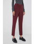 DKNY pantaloni femei culoarea bordo drept high waist - Pled.ro