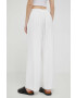 DKNY pantaloni femei culoarea alb drept high waist - Pled.ro