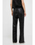 DKNY pantaloni femei culoarea bej drept high waist - Pled.ro