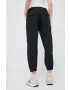 DKNY pantaloni din in femei culoarea negru high waist - Pled.ro