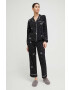 DKNY pijama femei culoarea negru - Pled.ro