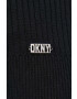 DKNY pulover femei culoarea negru light cu guler - Pled.ro