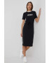 DKNY rochie culoarea negru midi drept - Pled.ro