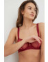 DKNY sutien culoarea bordo transparent neted - Pled.ro