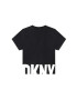 DKNY tricou de bumbac pentru copii culoarea negru cu imprimeu - Pled.ro