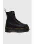 Dr. Martens bocanci de piele femei culoarea negru cu toc plat - Pled.ro