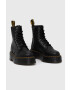 Dr. Martens bocanci de piele femei culoarea negru cu toc plat - Pled.ro