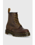 Dr. Martens bocanci de piele 1460 Bex femei culoarea maro cu toc plat - Pled.ro