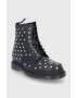 Dr. Martens bocanci de piele 1460 Stud femei culoarea negru cu toc plat - Pled.ro